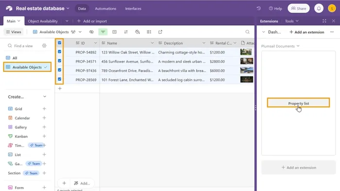 Extension button Plumsail Documents