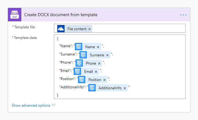 Create DOCX Document from Template
