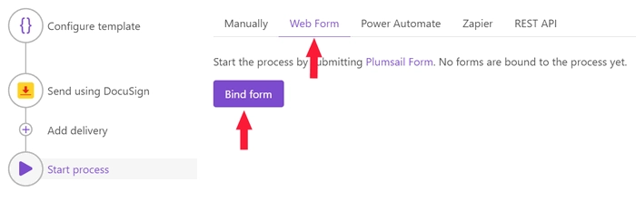 bind form to process
