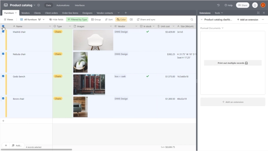 How to print multiple Airtable records on one page and include them in one document