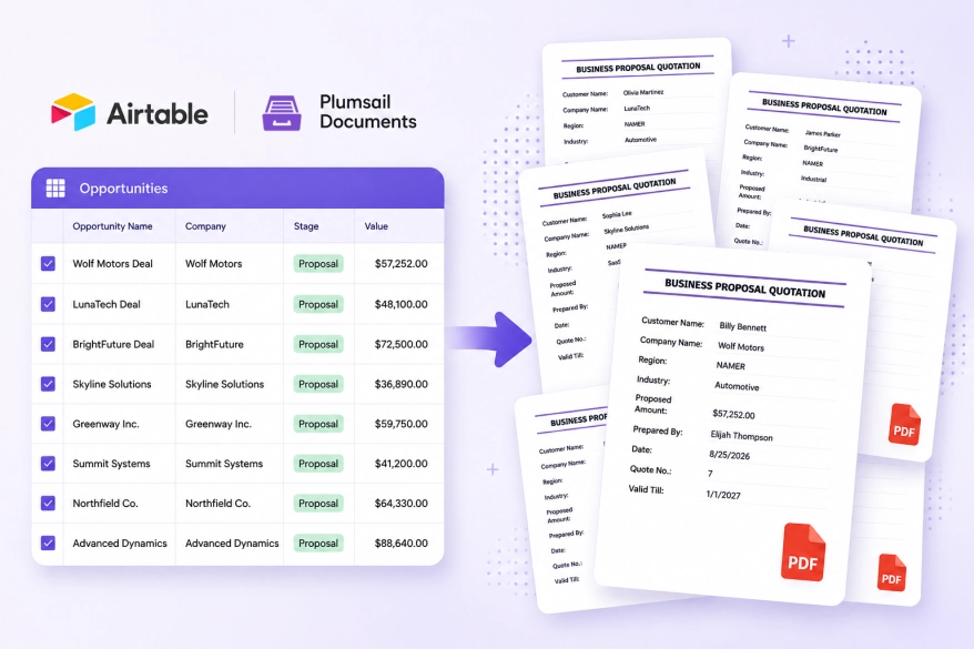 Bulk PDF generation in Airtable