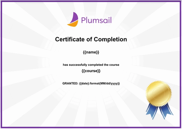 Certificate of completion picture