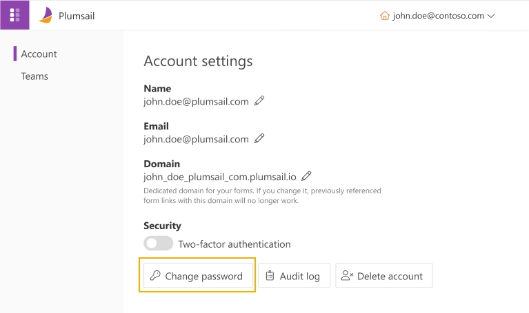 Change password