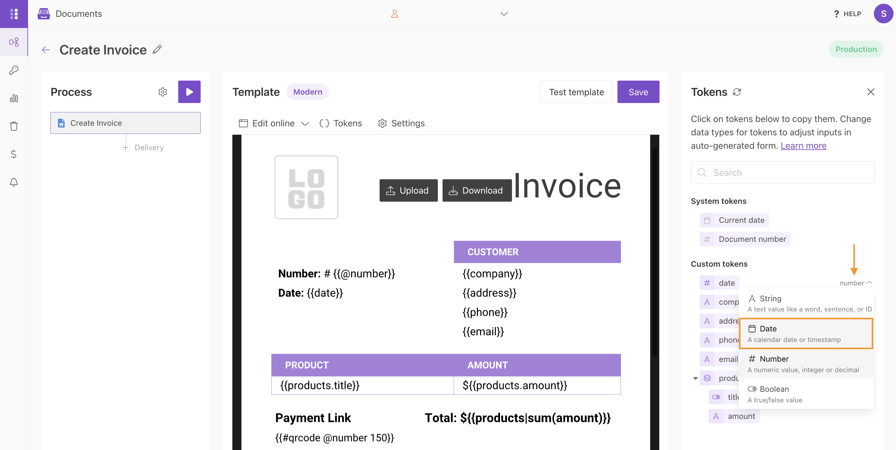 Edit token types for form fields