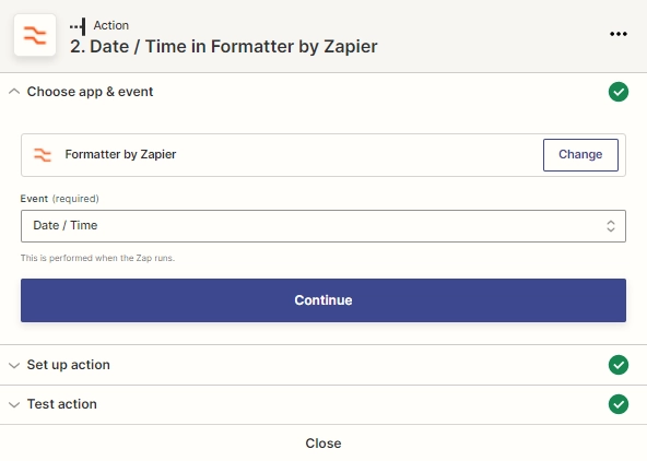 Formatter event