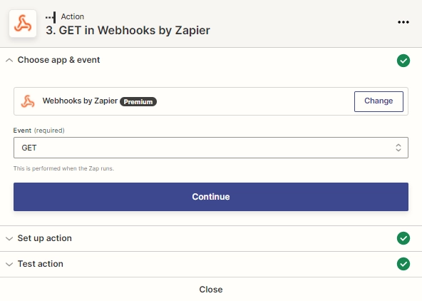Webhook event