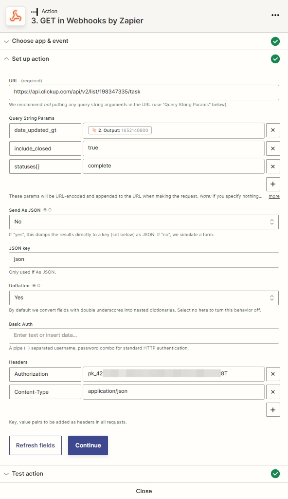 Webhook setup