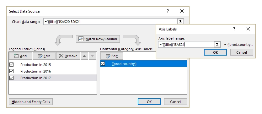 Adding clustered column labels