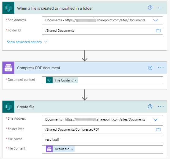 Compress PDF flow