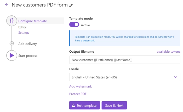 Customer information PDF form