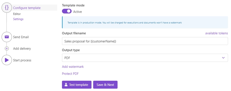 configure template