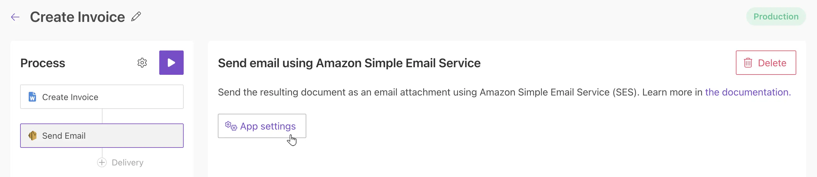 Connect to Amazon SES delivery