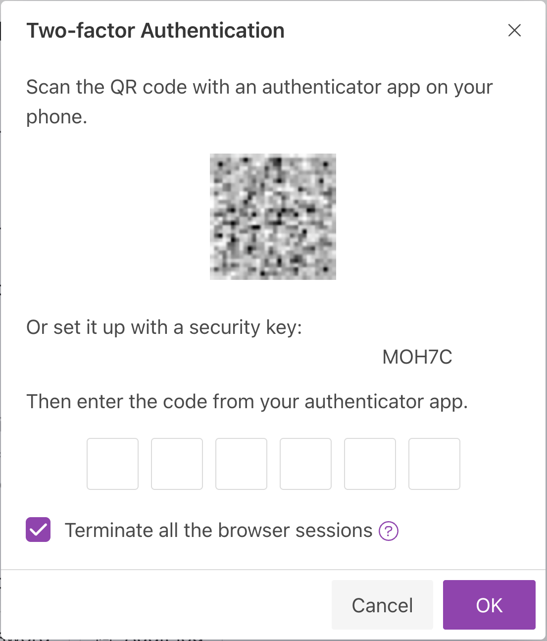 Connect an authenticator app to the Plumsail account