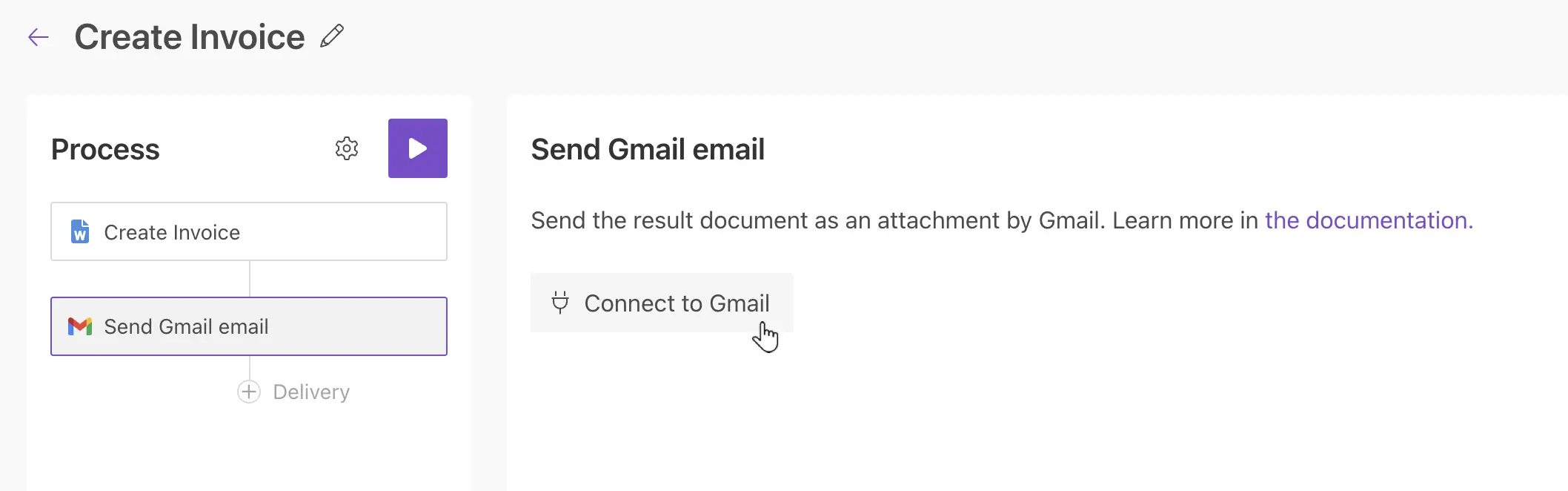 Connect to Gmail delivery