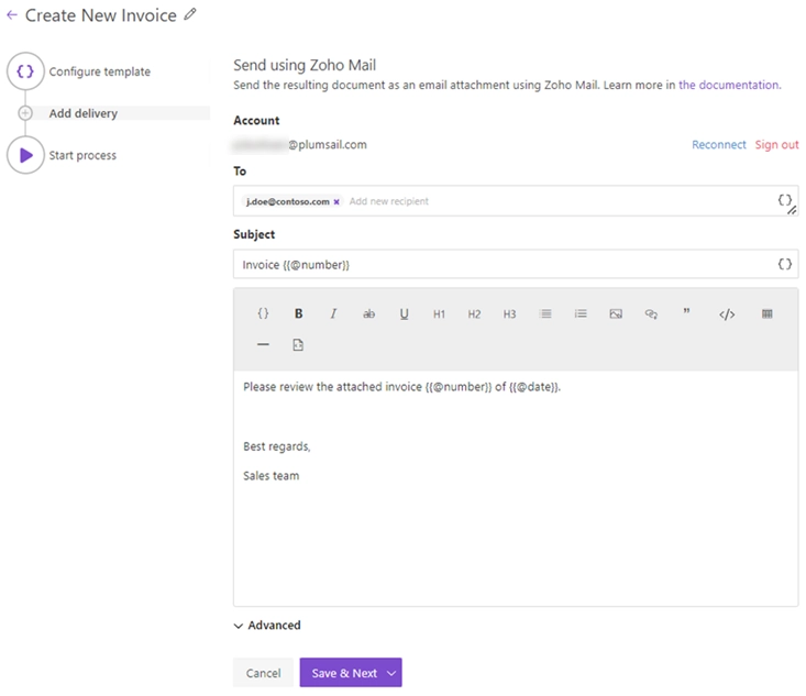 Connect to Zoho Mail