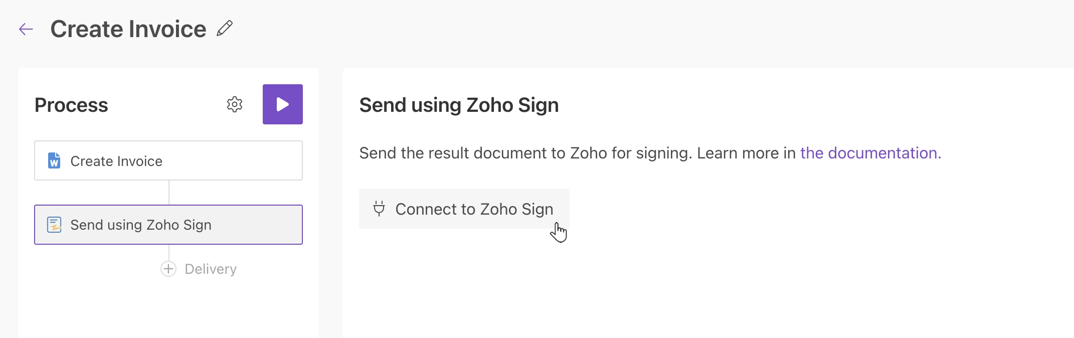 Connect to Zoho Sign