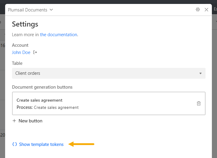 Copy tokens from Airtable