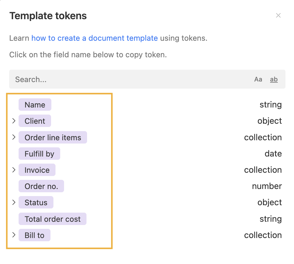 Copy tokens from Airtable
