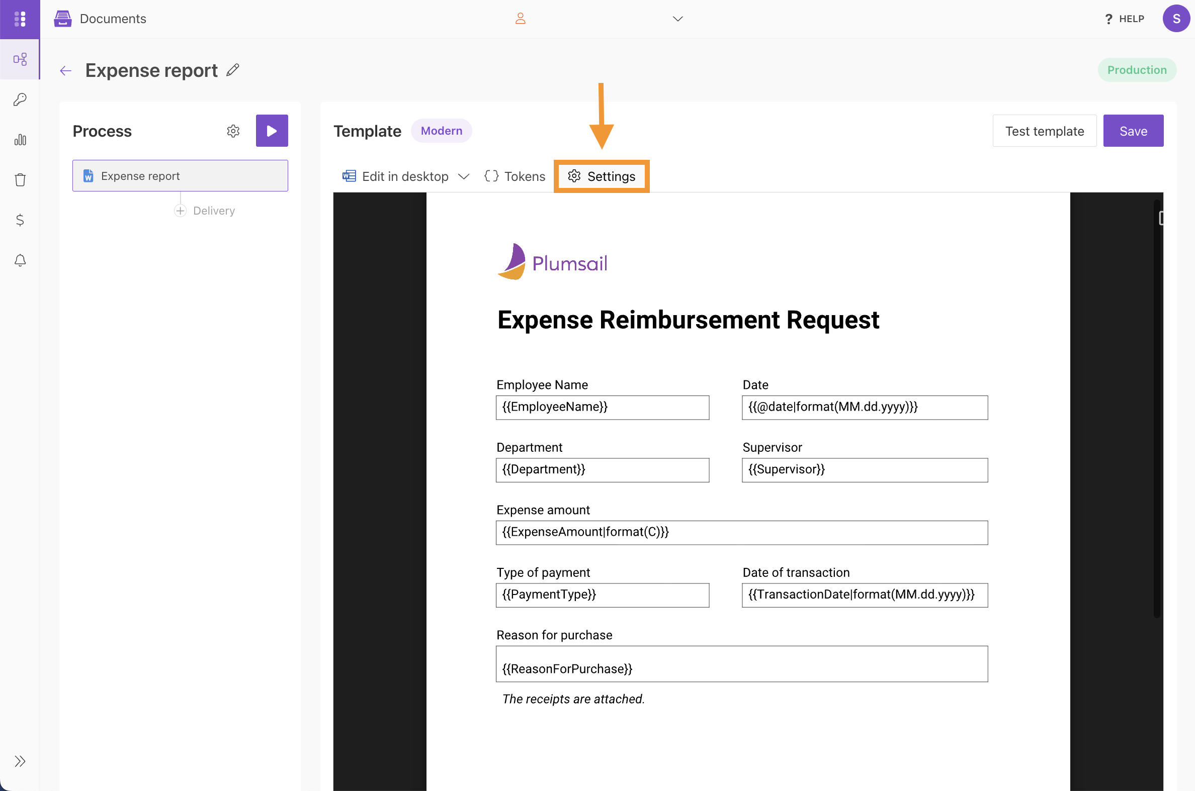 Create Plumsail Document template