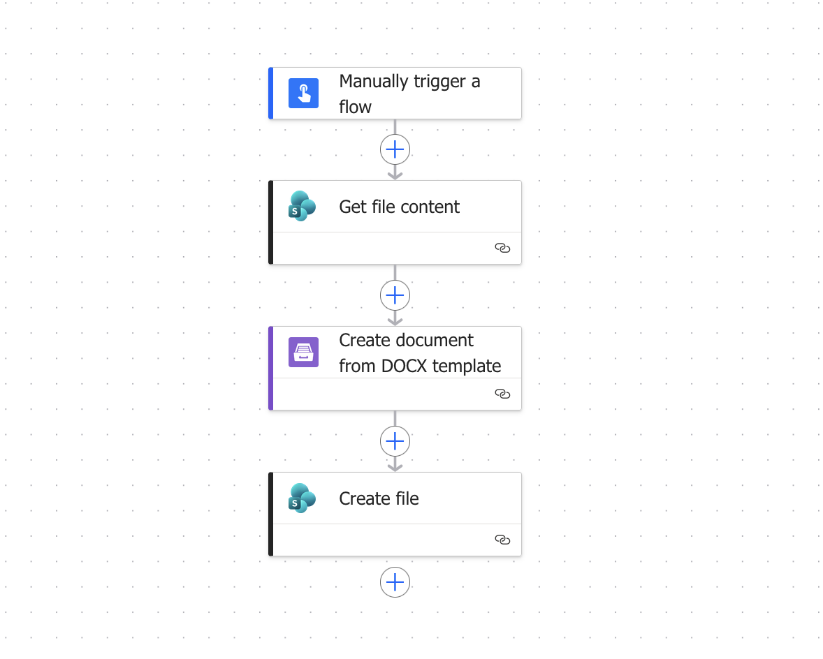 Create DOCX from template flow in Power Automate