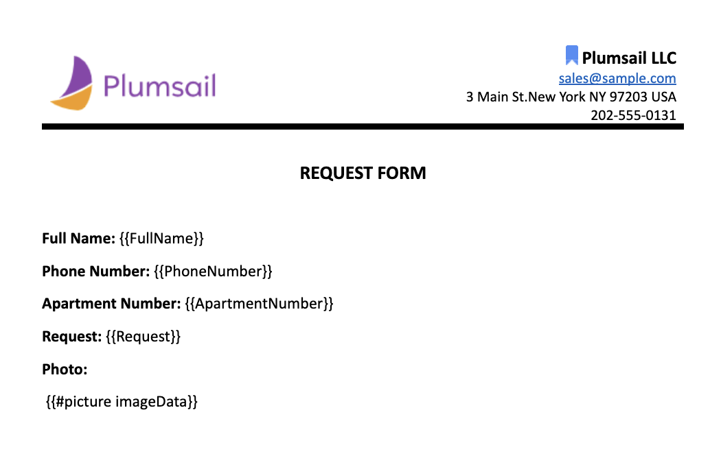 Microsoft form with image attachment