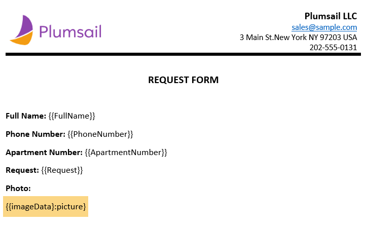 Microsoft form with image attachment