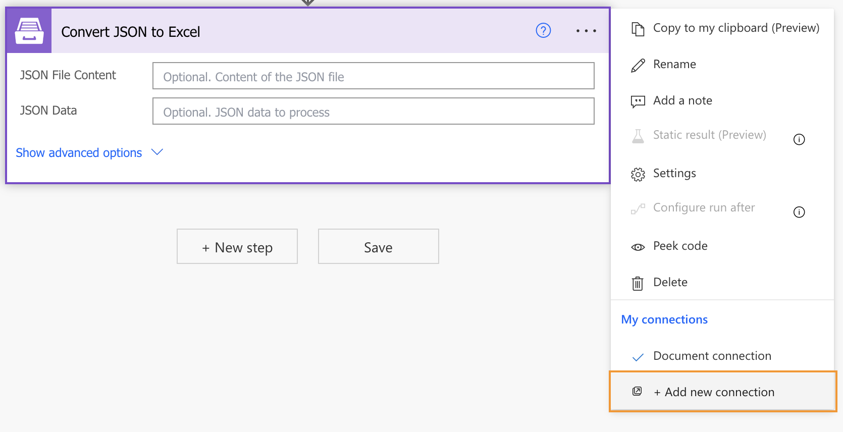 change Power Automate connection