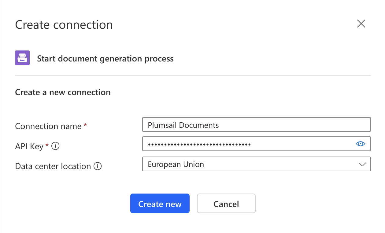 Create flow connection