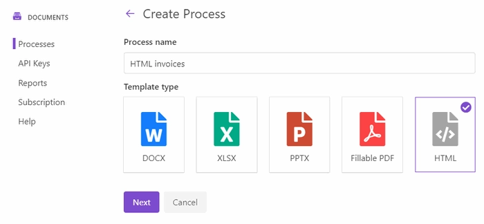 create html from a template