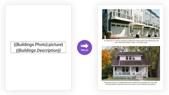 Template and ready PDF file with multiple images