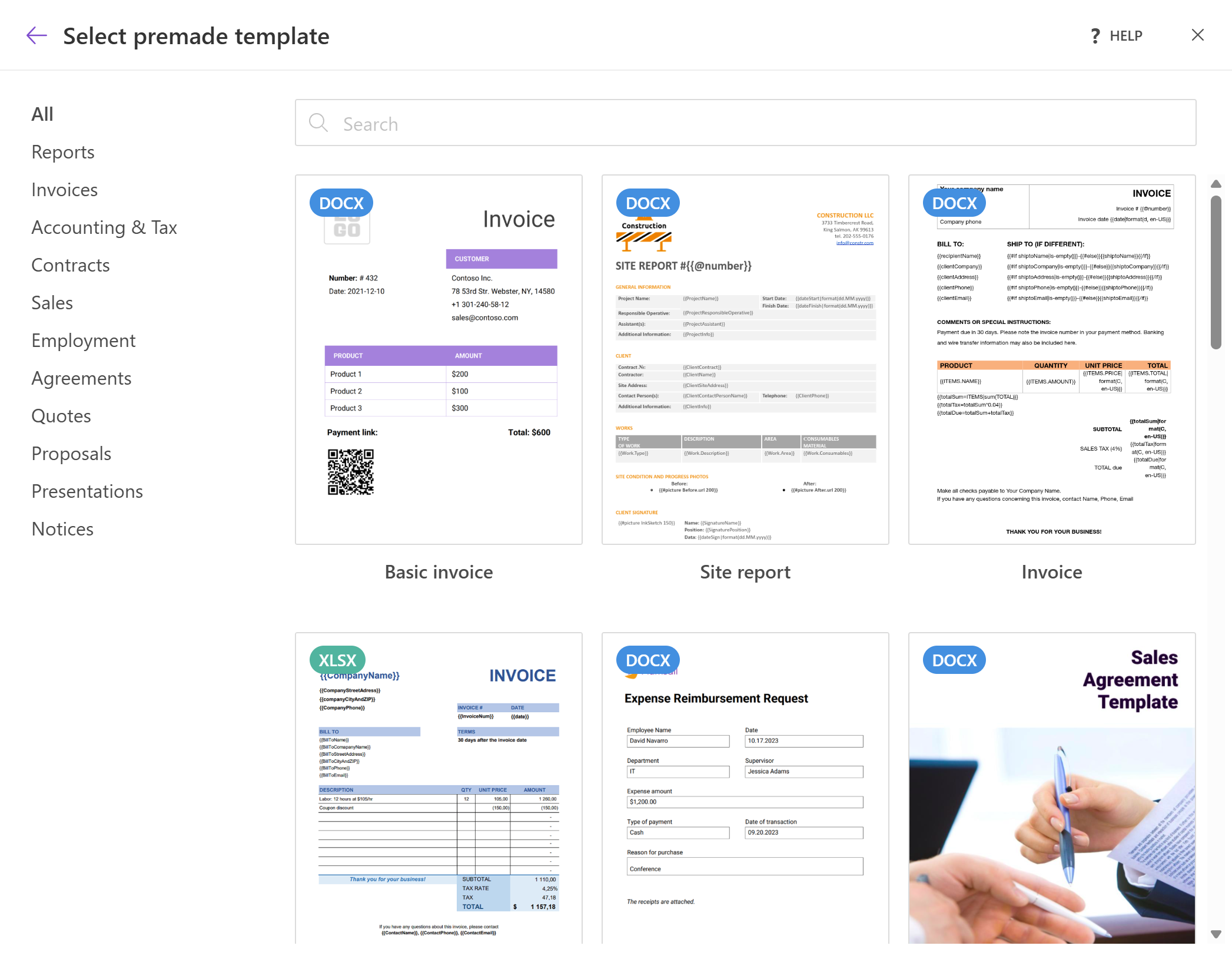 Create process from template
