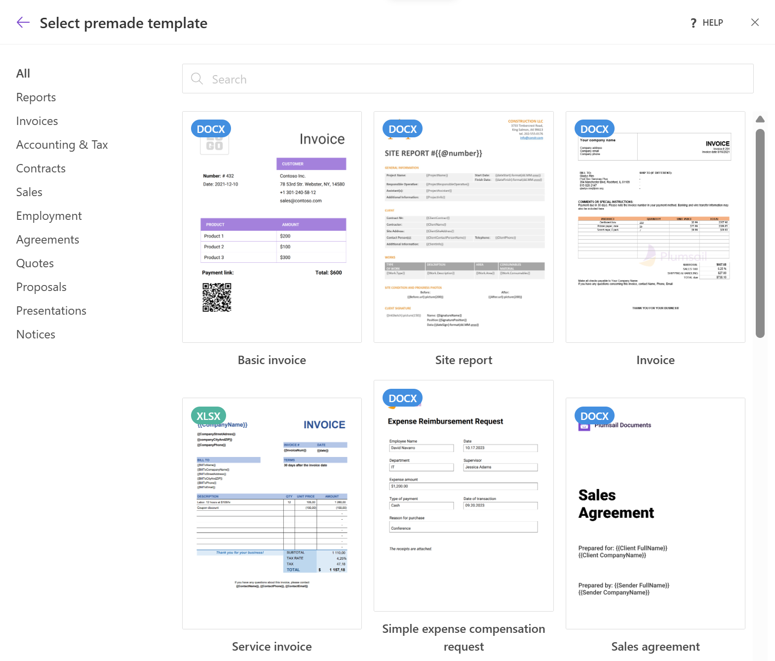 Create process from template