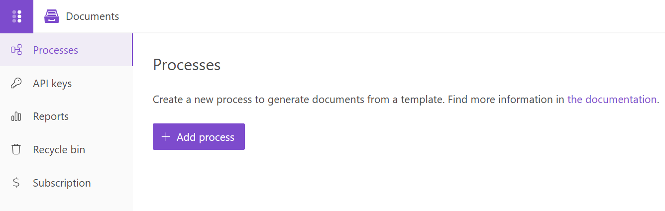 Create process button
