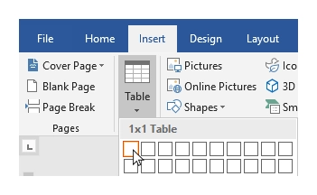Create a table