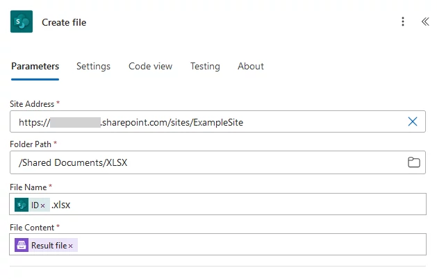 Csv to Excel flow
