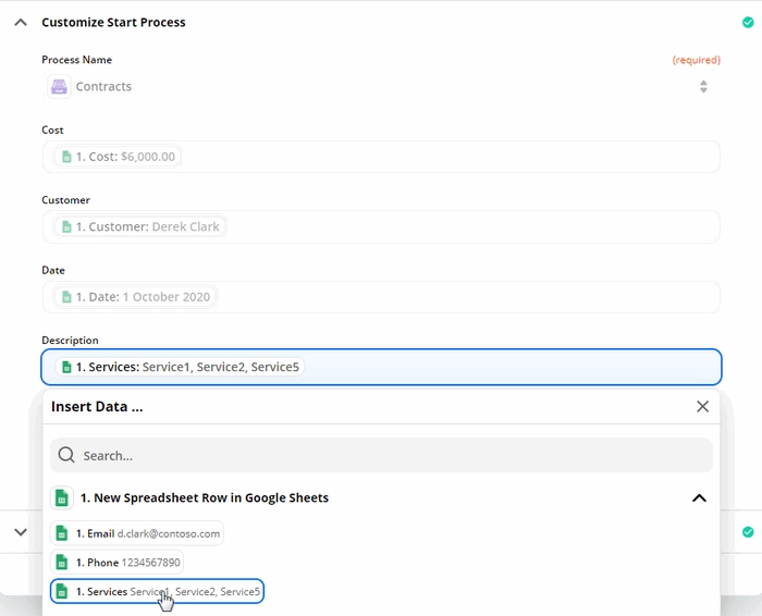 customize process