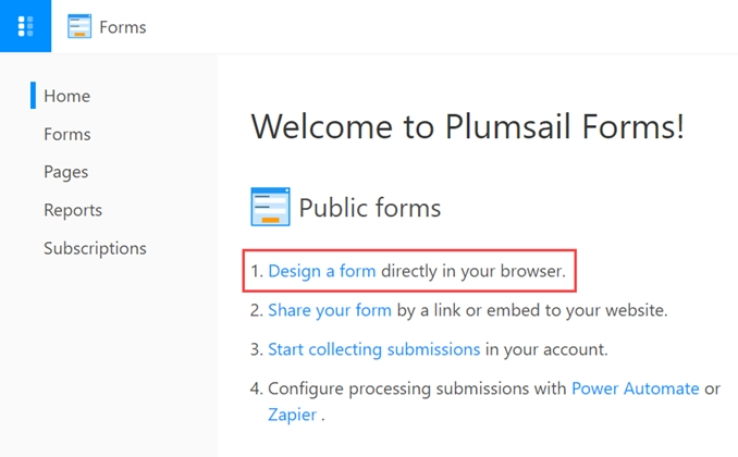 Design forms