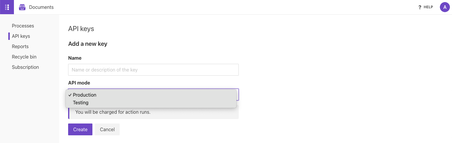 API keys