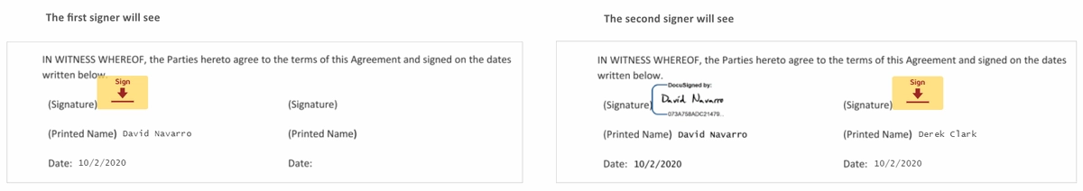 DocuSign anchor text result