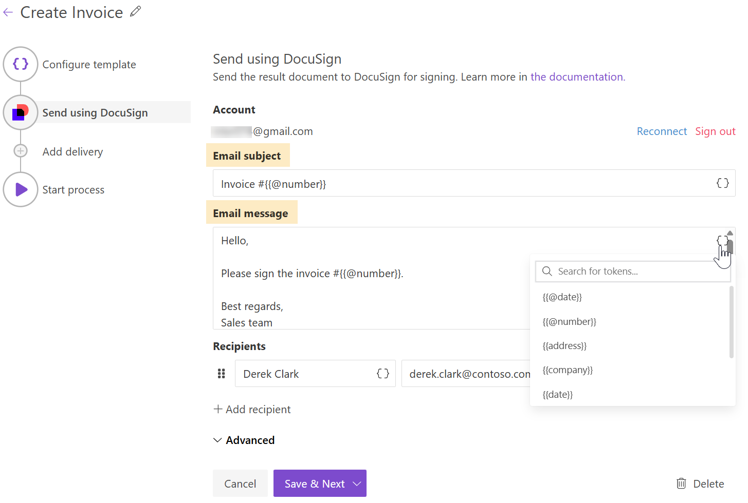 fill in email subject and body