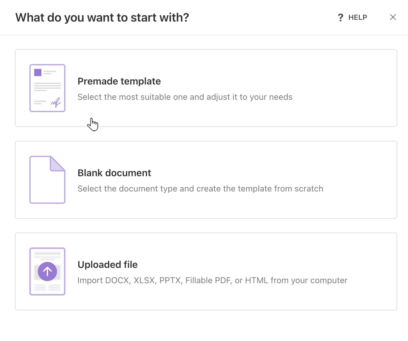 DocuSign premade template