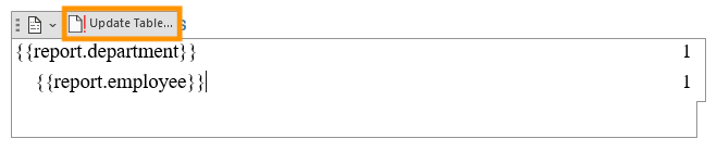 Update the table of contents in the generated DOCX document in Microsoft Word