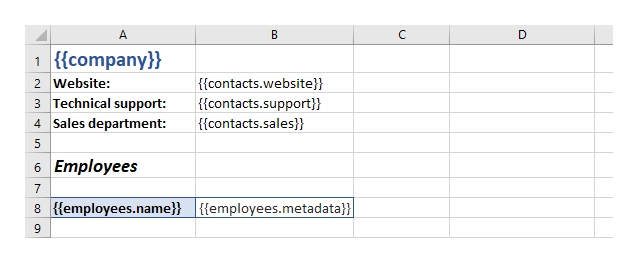 Dynamic table from a number of arrays template