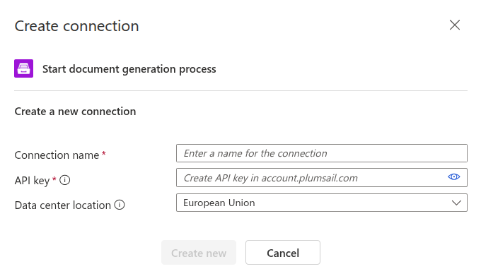 Create Documents connection