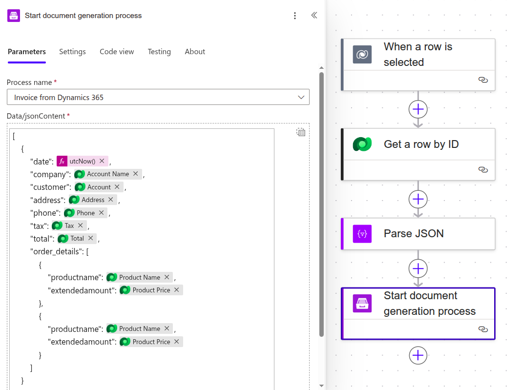 Start document generation process