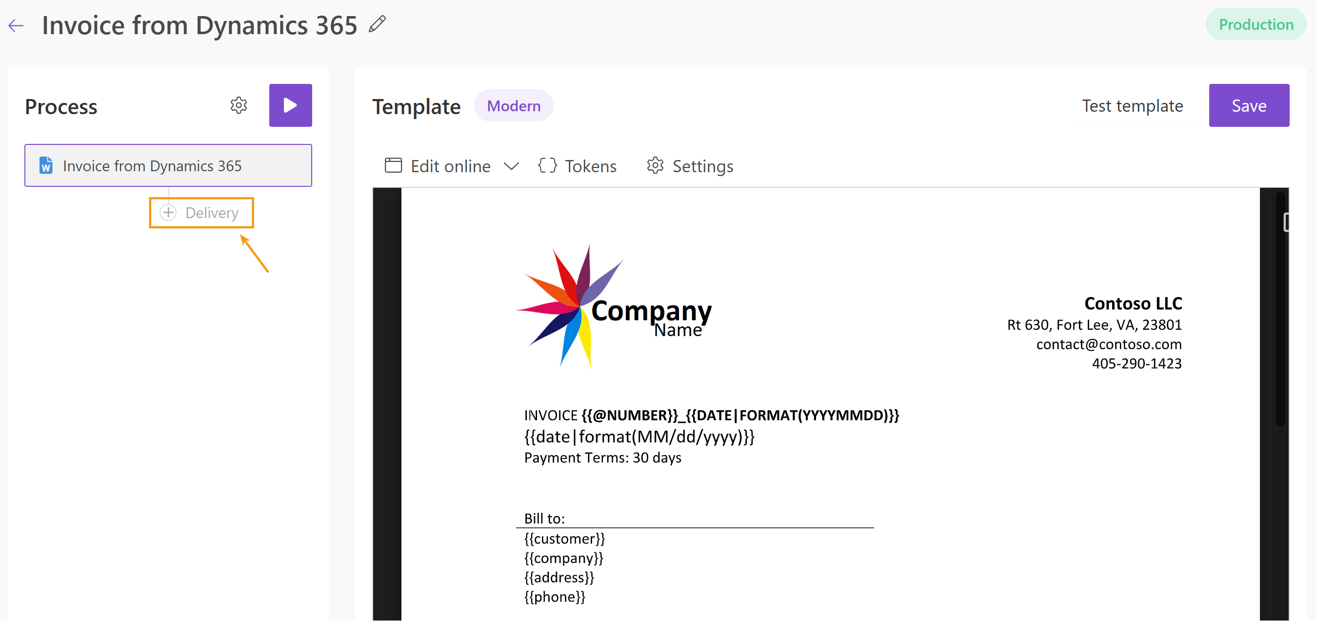 Configure template settings