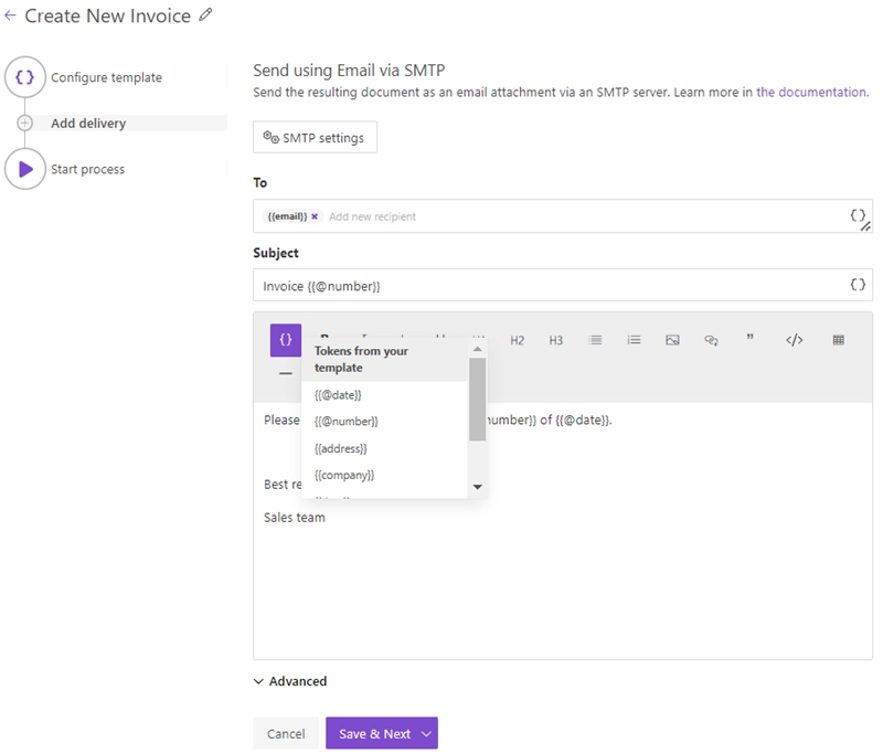 Send email delivery