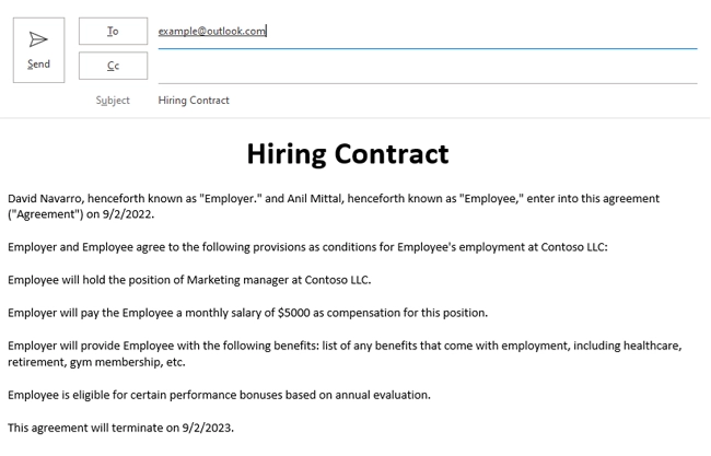 Email example