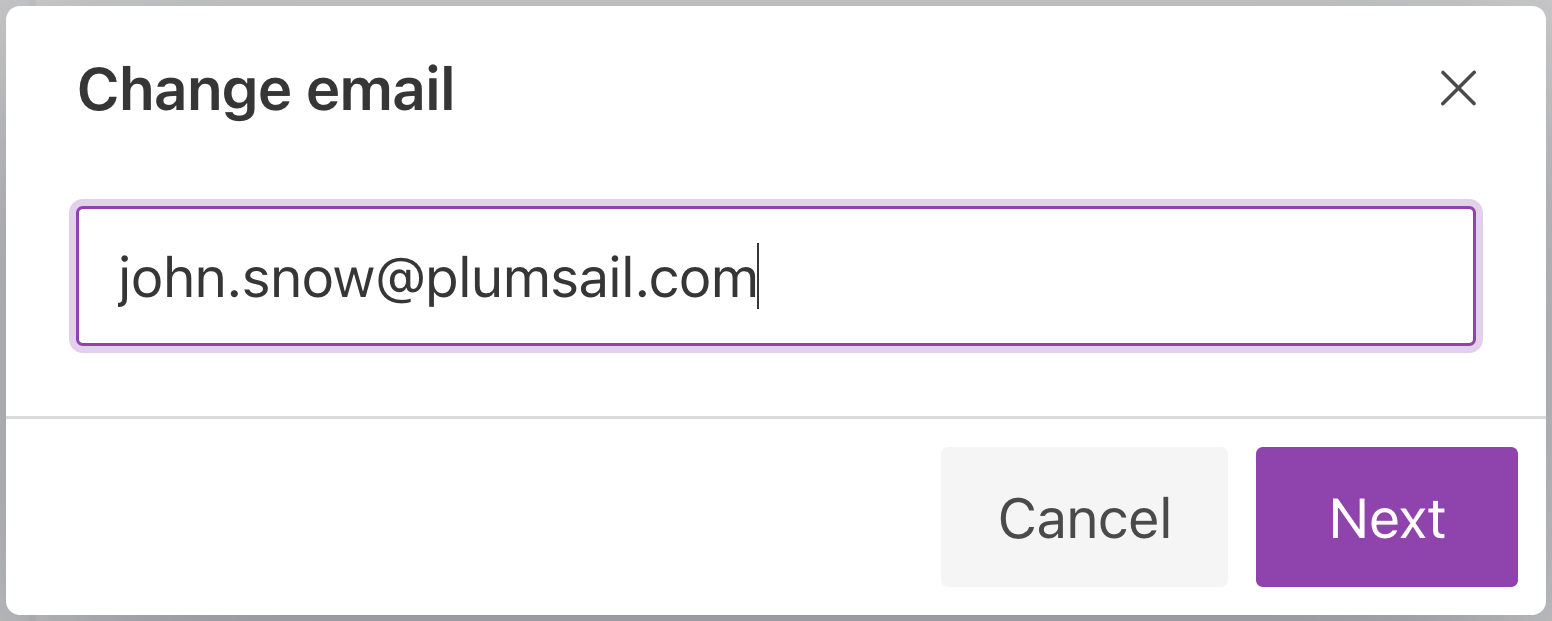 Enter the verification code to confirm the new account email