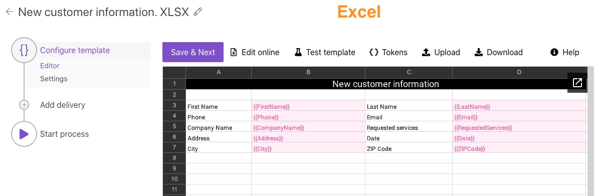 Uploaded Excel document